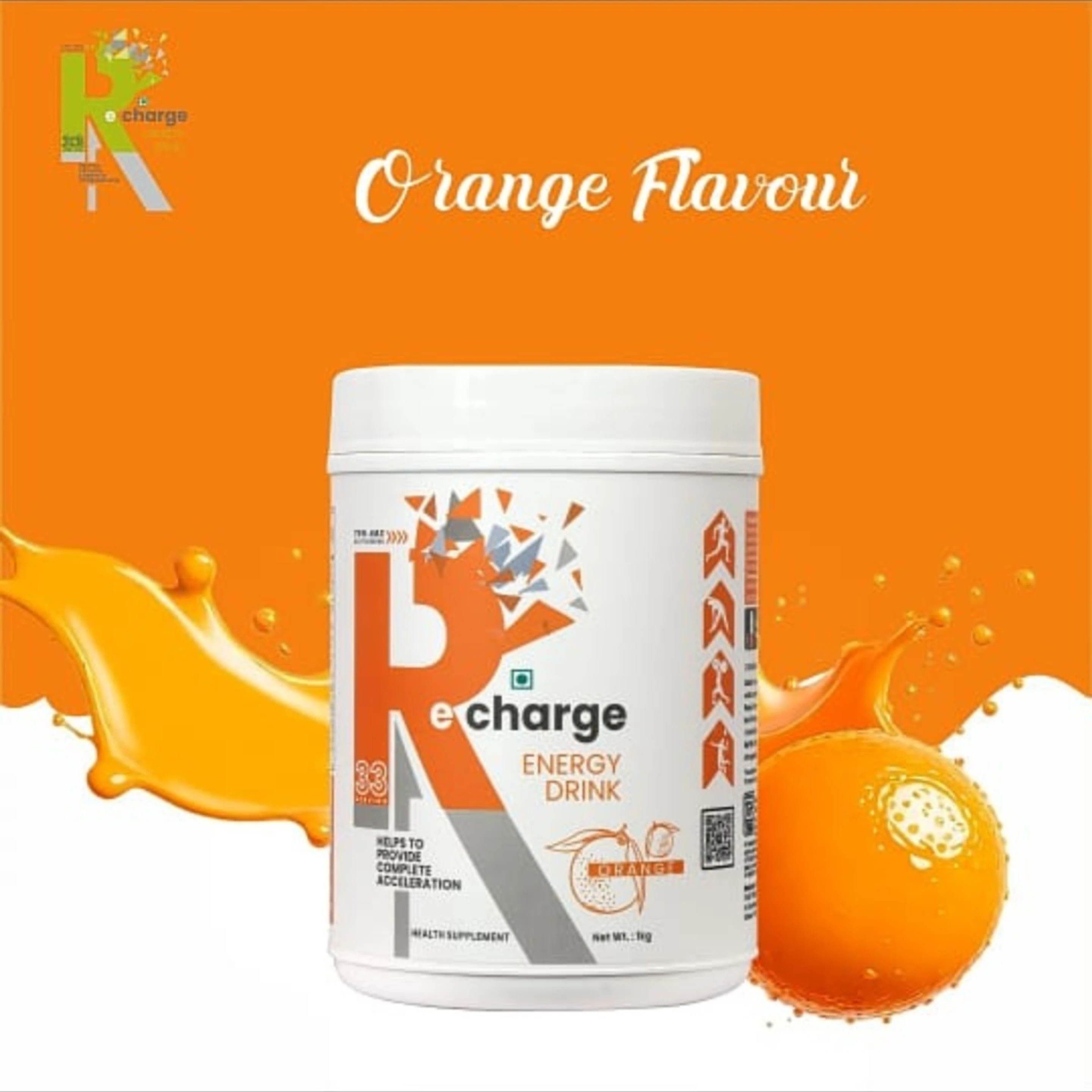 Tenabz Recharge Energy Drink Orange 1kg 