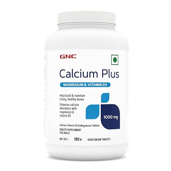 GNC Calcium Plus With Magnesium & Vitamin D3 | Strengthens Bones | Supports Strong Teeth | Promotes Healthy Muscle Contraction | Formulated in USA | 1000mg Per